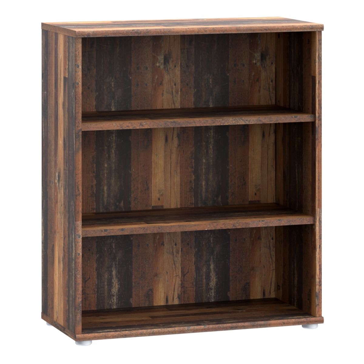 Wooden Bookcase Low And Wide With 2 Shelves - Essential