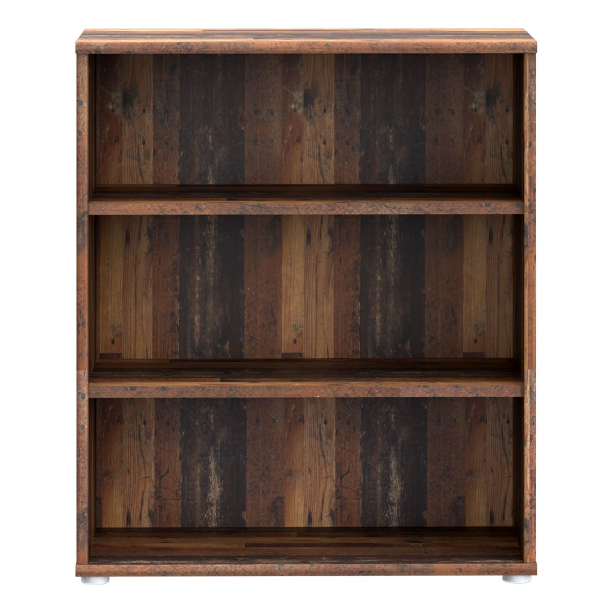 Wooden Bookcase Low And Wide With 2 Shelves - Essential