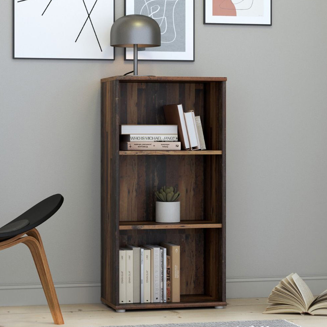 Wooden Bookcase Narrow With 2 Shelves - Essential