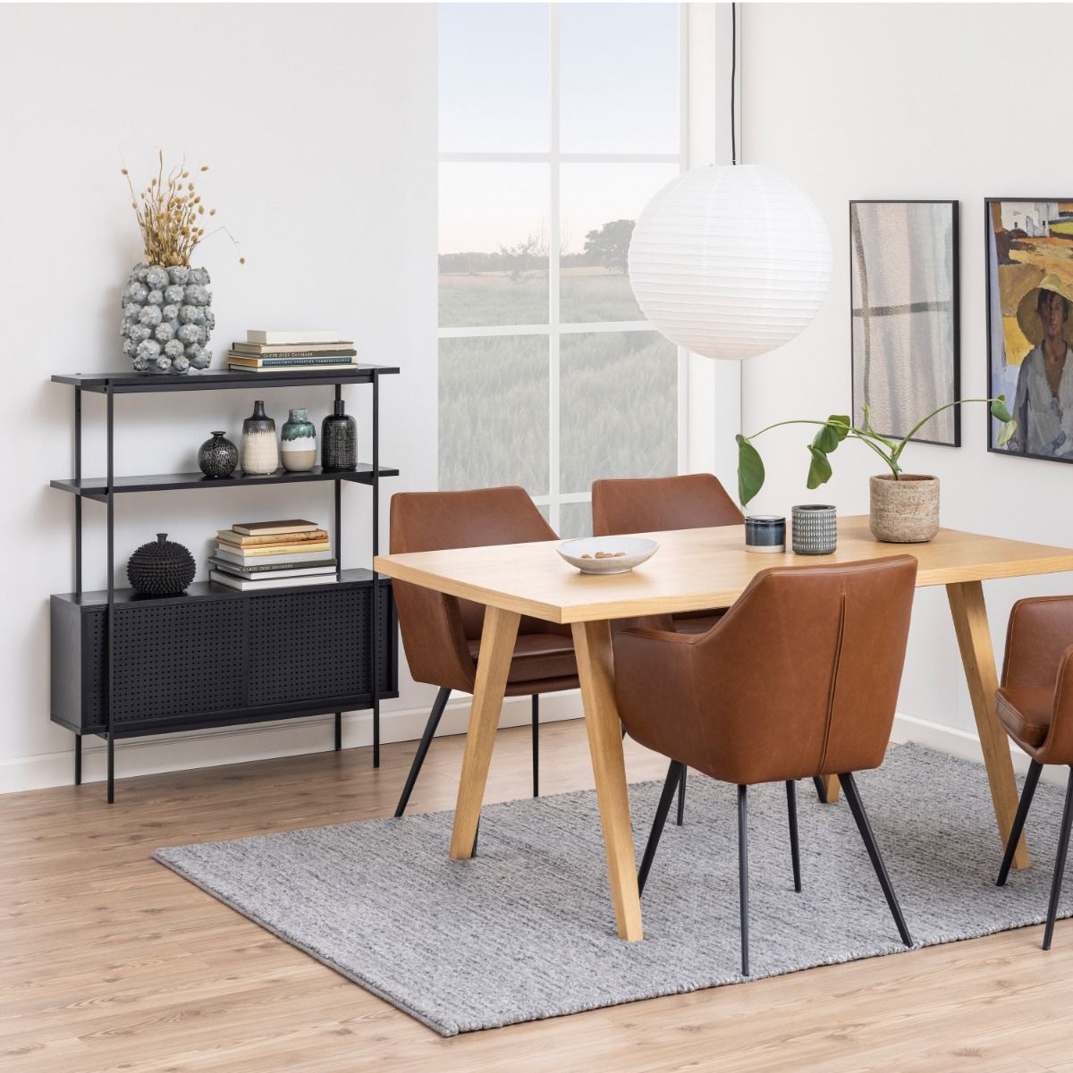 Wooden Bookcase Small With 2 Sliding Doors - Angus