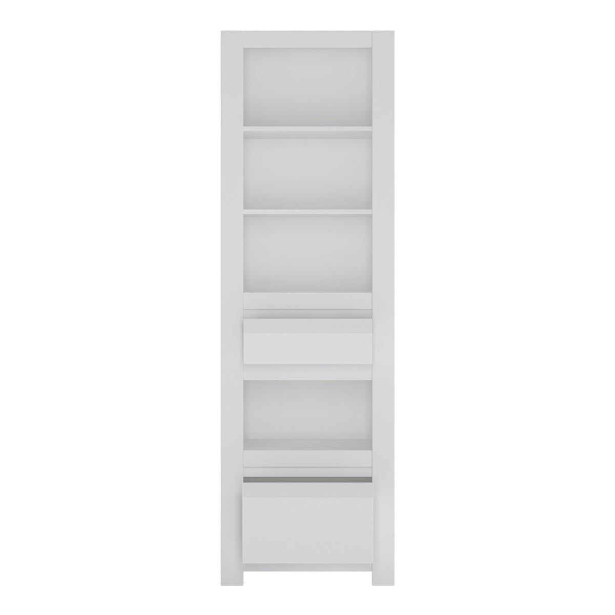 Wooden Bookcase Tall With 2 Drawers - Novi