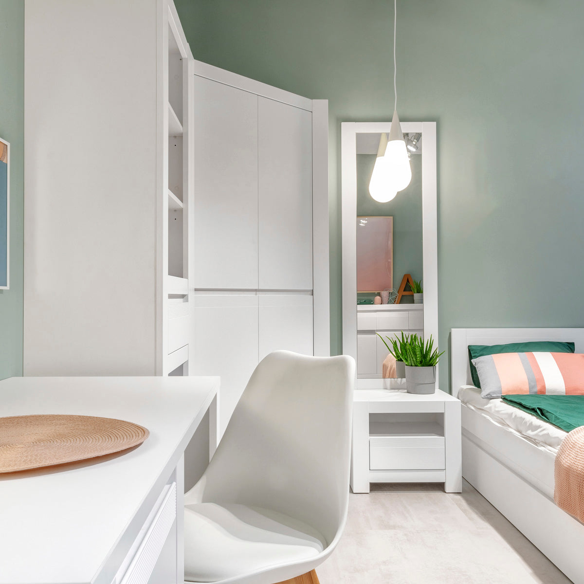 Wooden Bookcase Tall With 2 Drawers - Novi