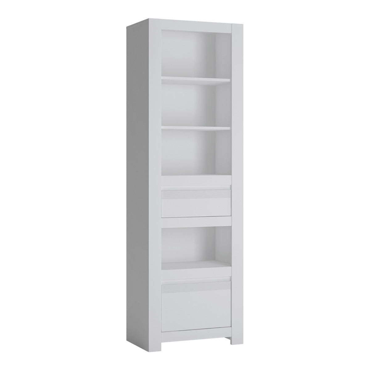 Wooden Bookcase Tall With 2 Drawers - Novi