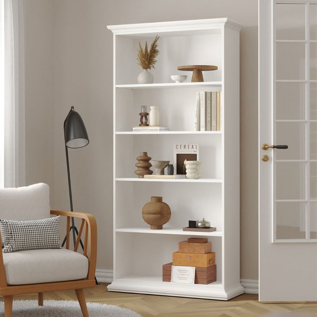 Wooden Bookcase Tall With 2 Shelves - Paris