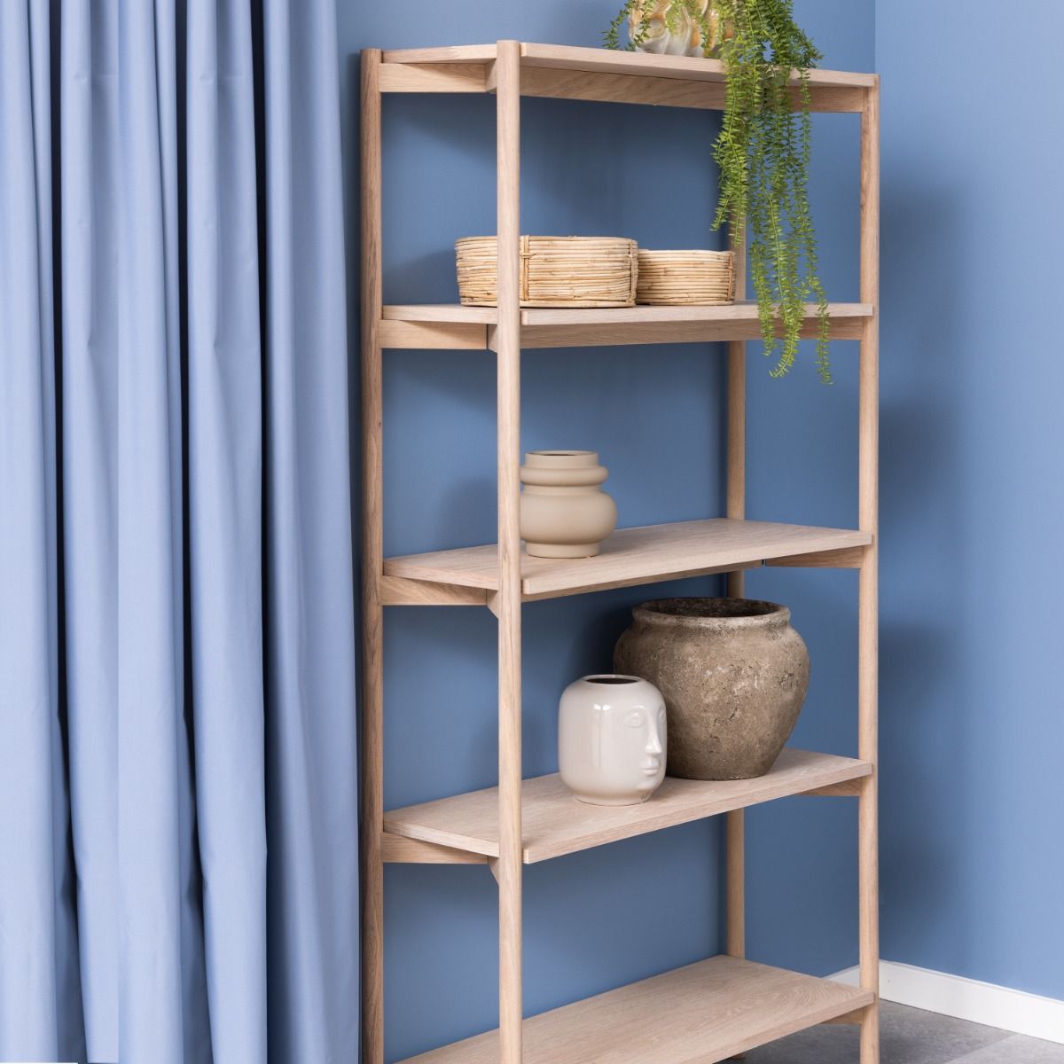 Wooden Bookcase Tall With 4 Shelves - Braidwood