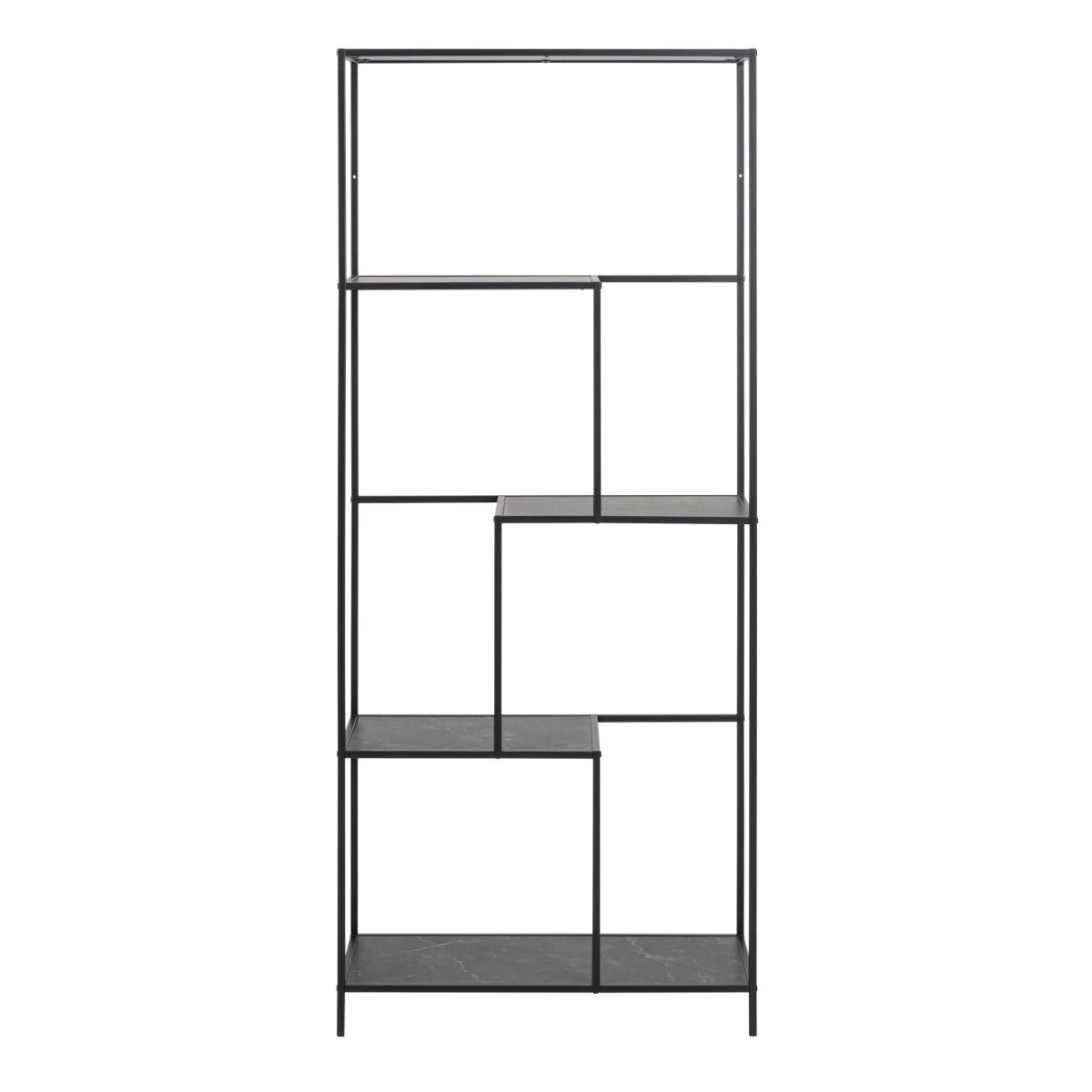 Wooden Bookcase Tall With 4 shelves in Black - Infinity