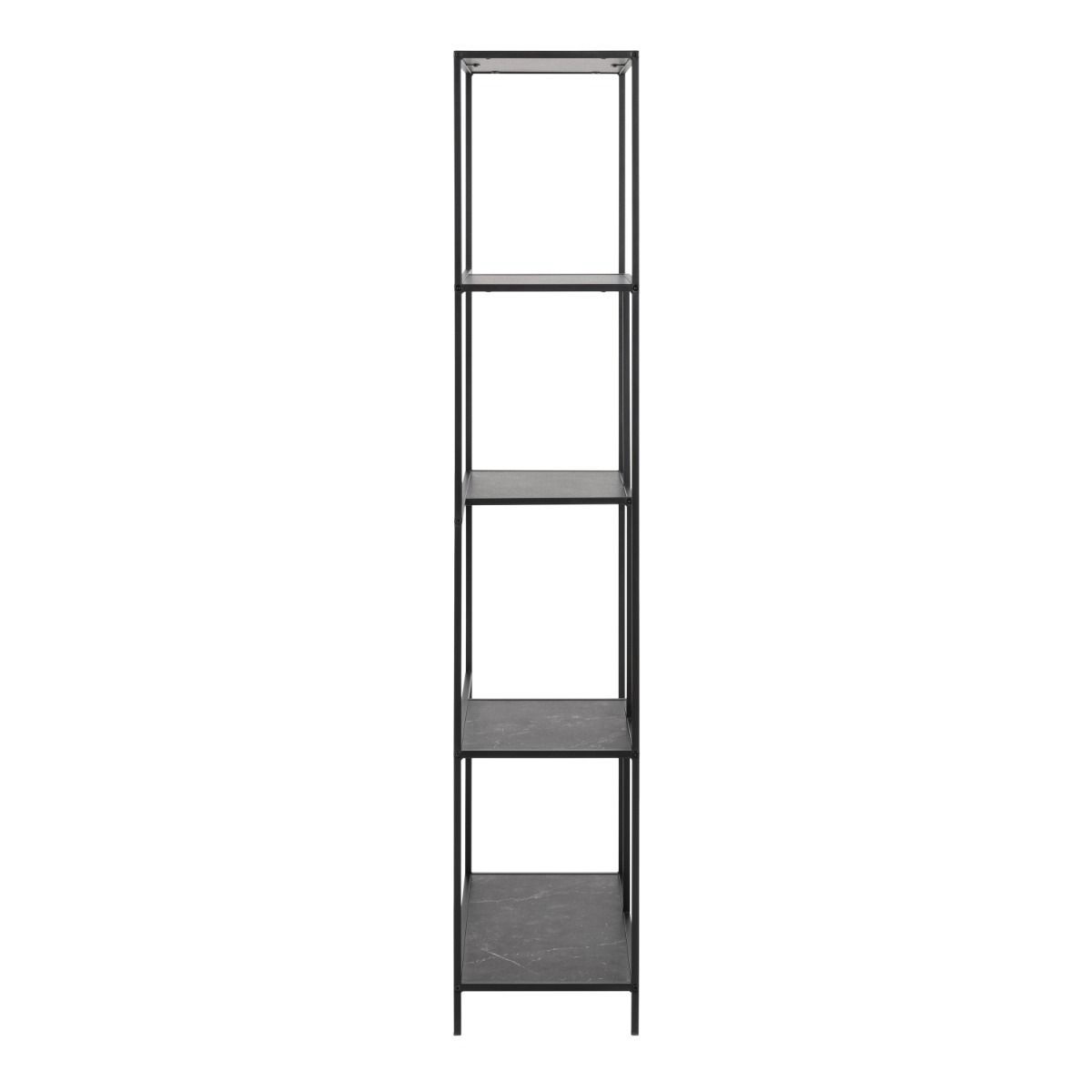 Wooden Bookcase Tall With 4 shelves in Black - Infinity