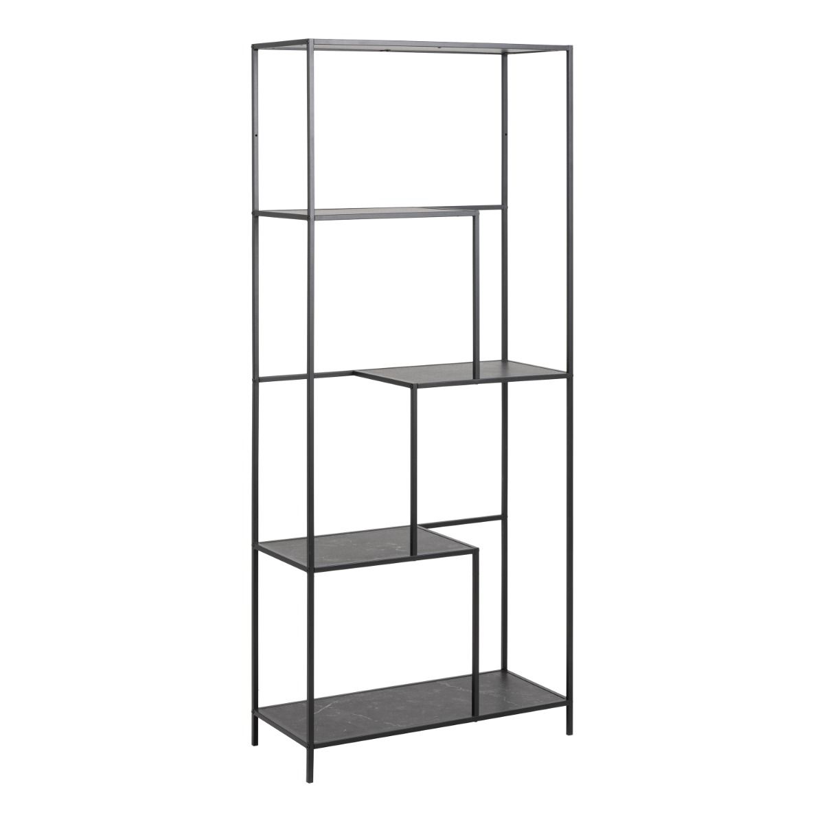 Wooden Bookcase Tall With 4 shelves in Black - Infinity