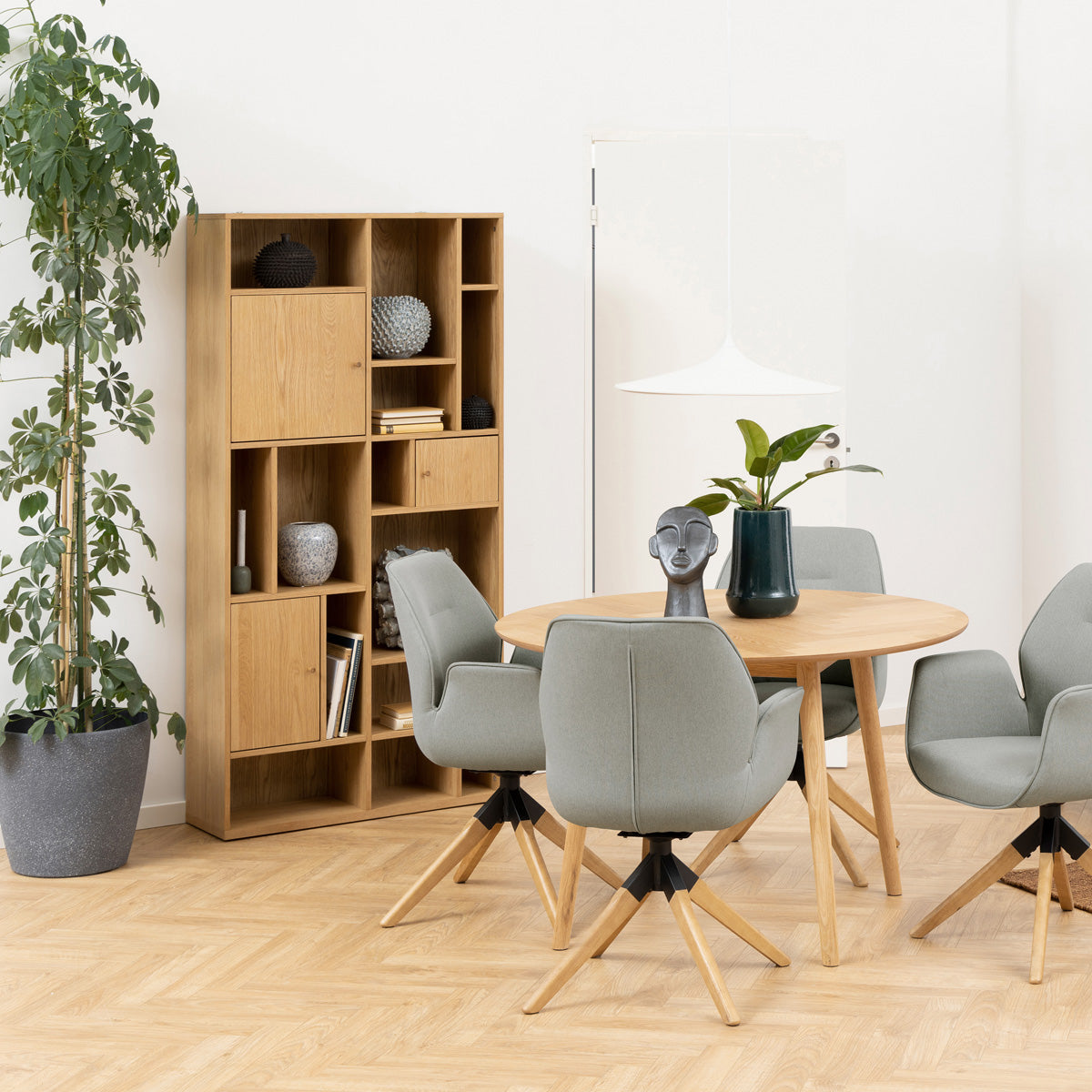 Wooden Bookcase Tall And Large With 3 Doors - Rangoon