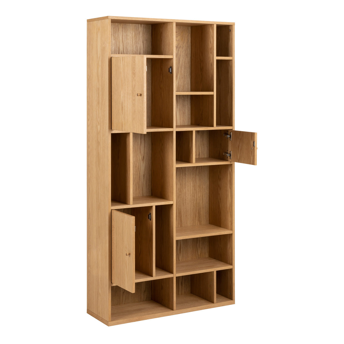 Wooden Bookcase Tall And Large With 3 Doors - Rangoon