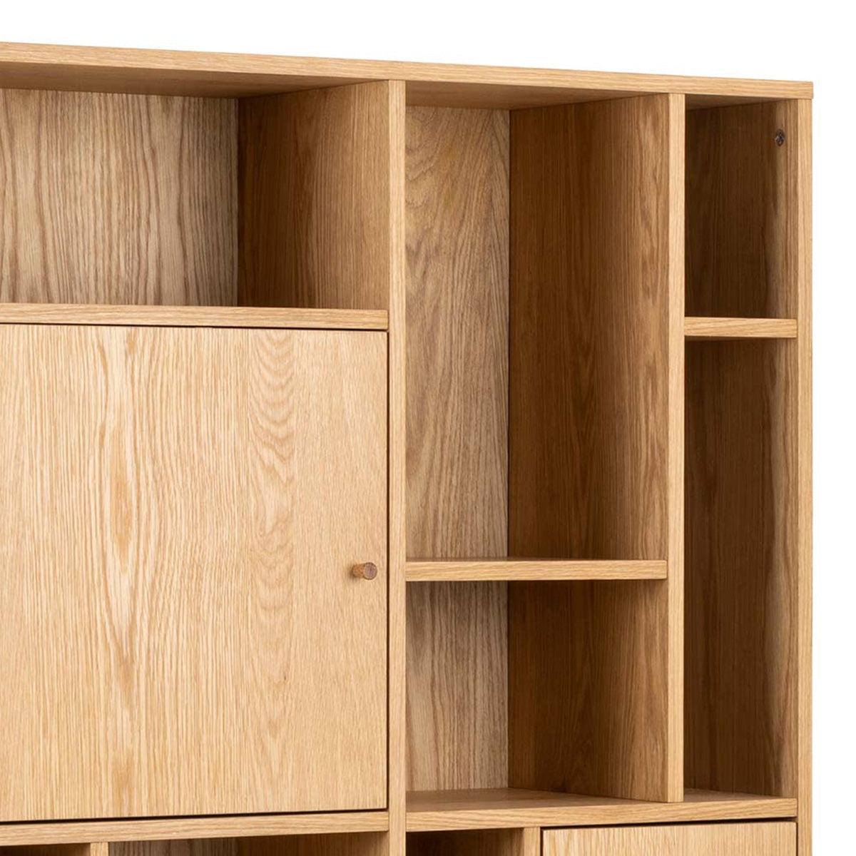 Wooden Bookcase Tall And Large With 3 Doors - Rangoon