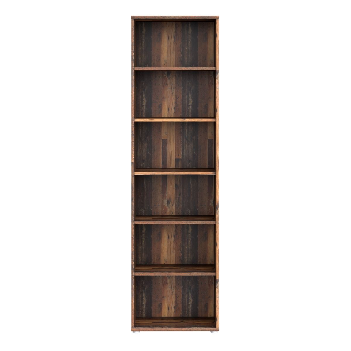 Wooden Bookcase Tall And Narrow With 5 Shelves - Essential