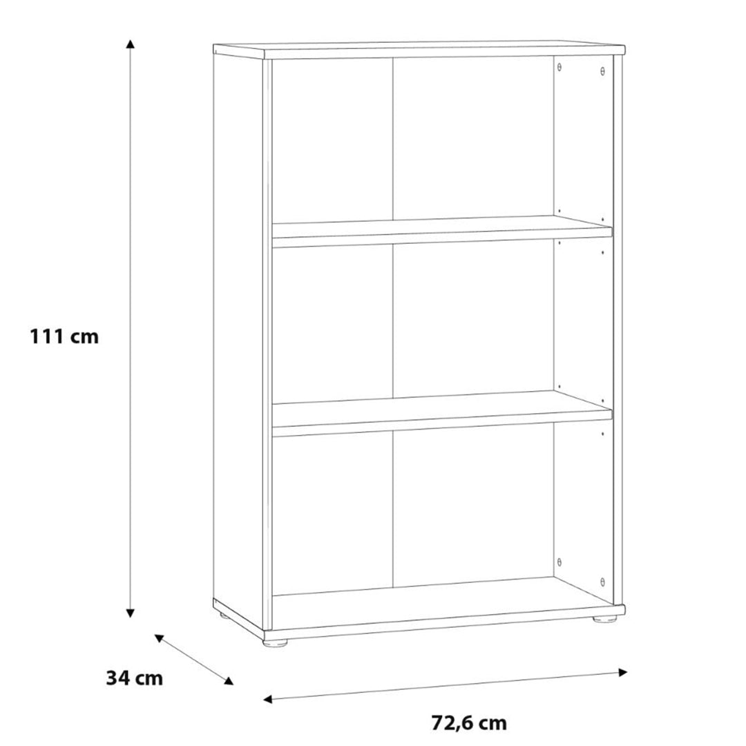 Wooden Bookcase Wide With 2 Shelves - Essential