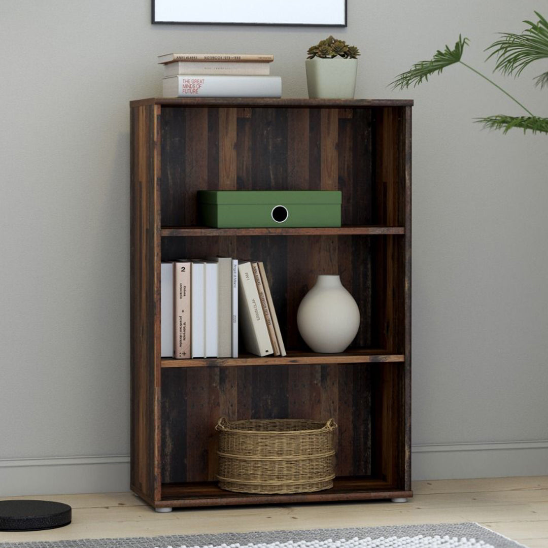 Wooden Bookcase Wide With 2 Shelves - Essential