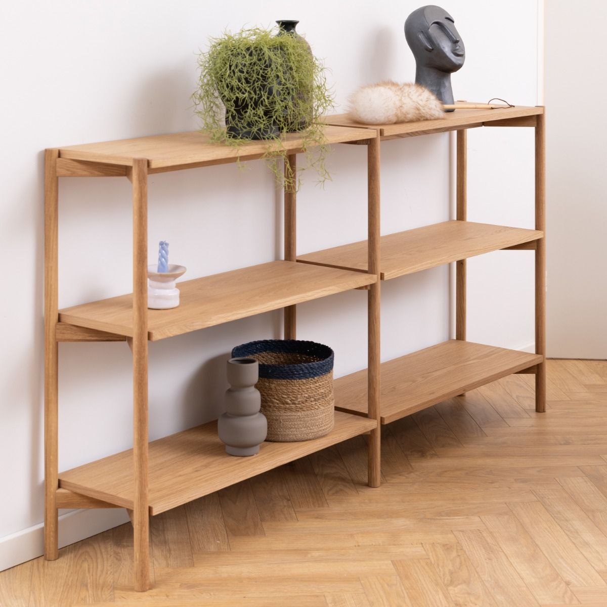 Wooden Bookcase Wide With 4 Shelves - Braidwood