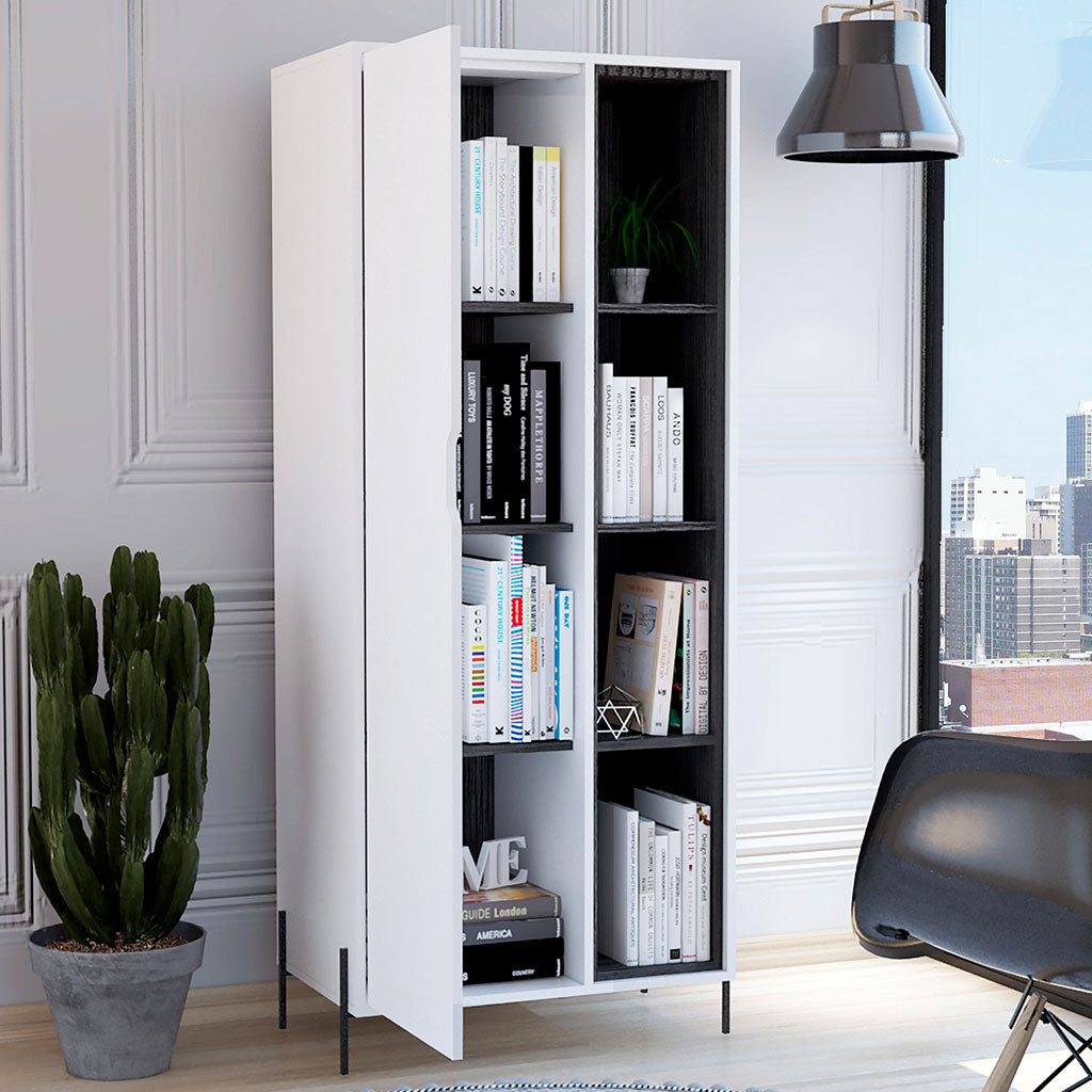 Wooden Bookcase With 1 Door Wide - Dallas