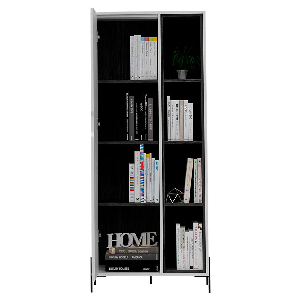 Wooden Bookcase With 1 Door Wide - Dallas
