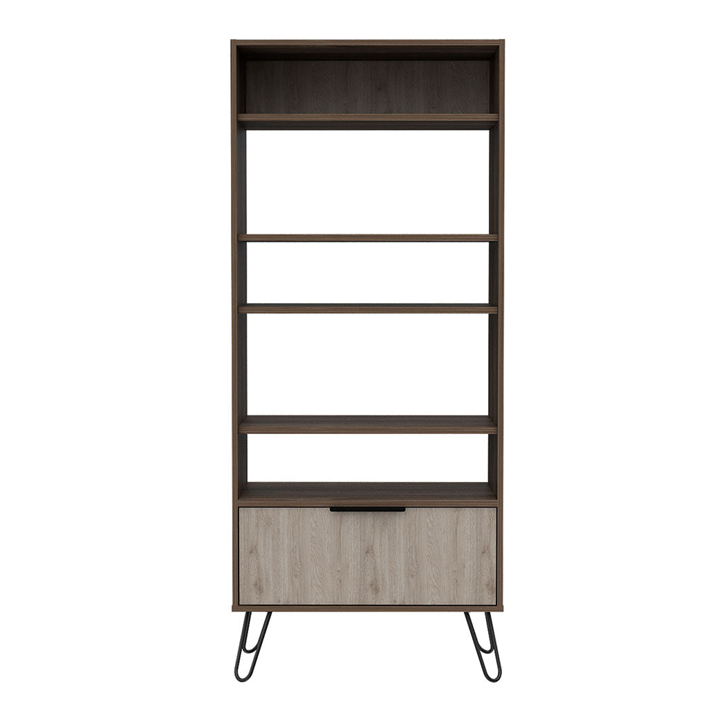 Wooden Bookcase With 1 Flap Door - Nevada