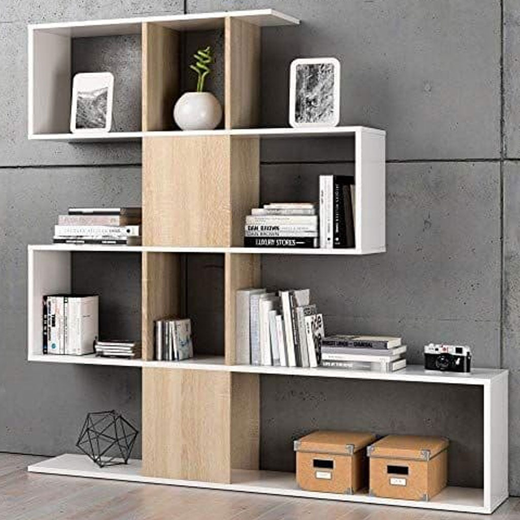 Wooden Bookcase With 10 Open Storage Compartments - Zamia