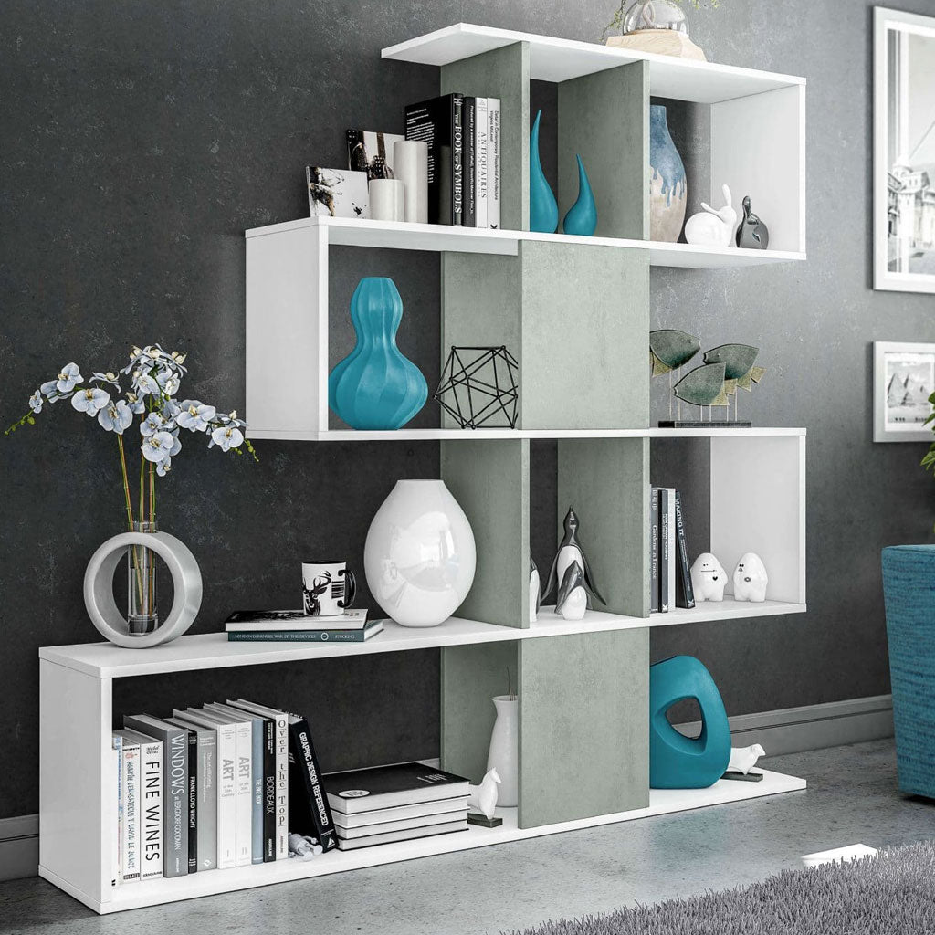 Wooden Bookcase With 10 Open Storage Compartments - Zamia