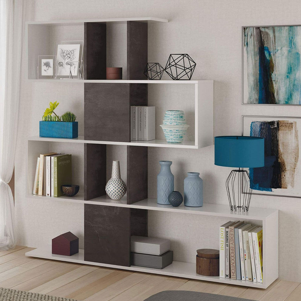 Wooden Bookcase With 10 Open Storage Compartments - Zamia