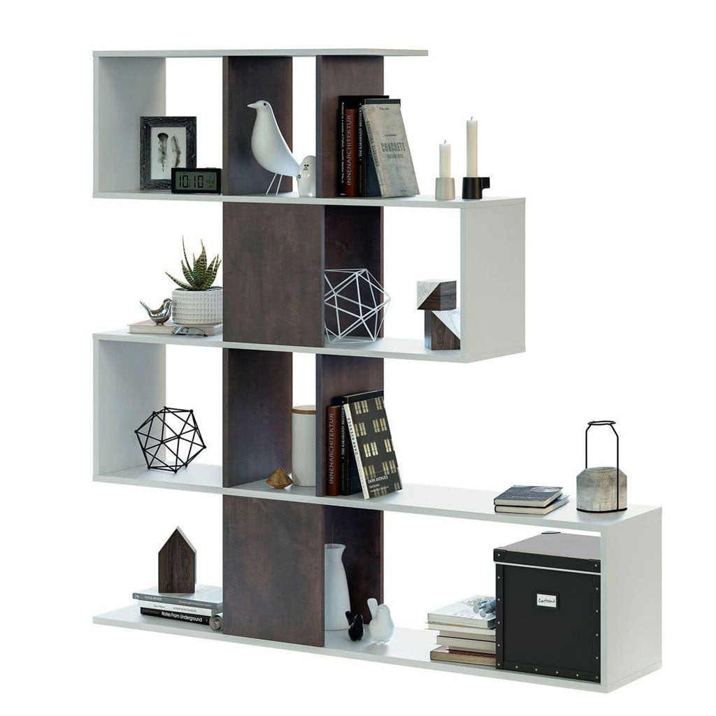 Wooden Bookcase With 10 Open Storage Compartments - Zamia