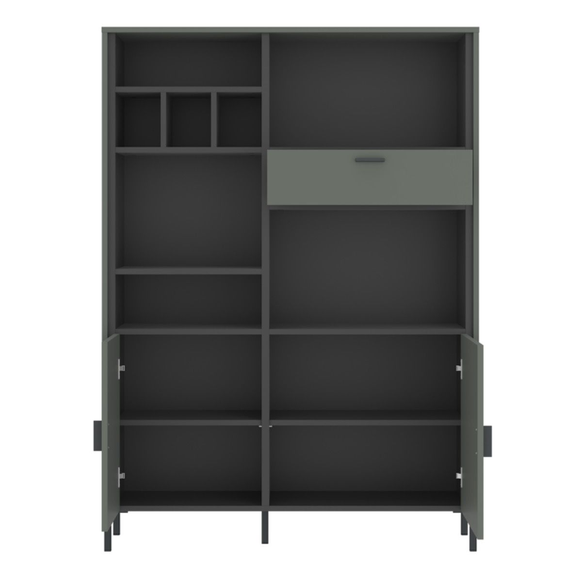 Wooden Bookcase With 2 Doors And 1 Drawer - Arundel
