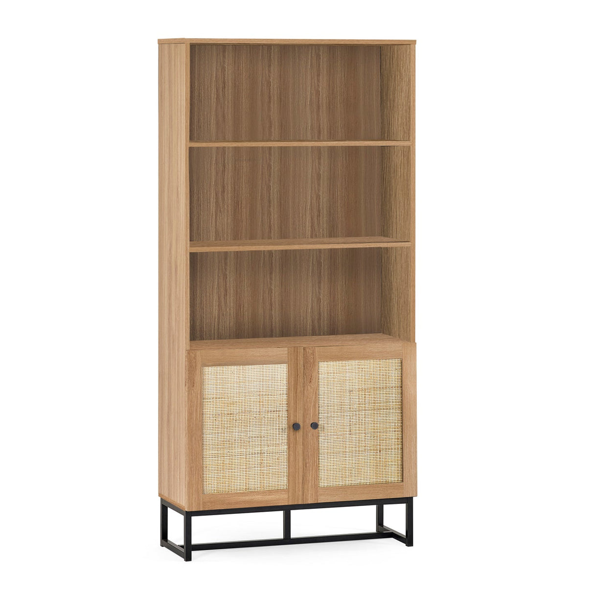 Wooden Bookcase With 2 Doors And 3 Shelves - Padstow