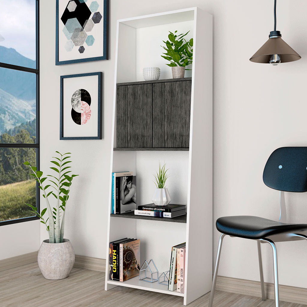 Wooden Bookcase With 2 Doors - Dallas