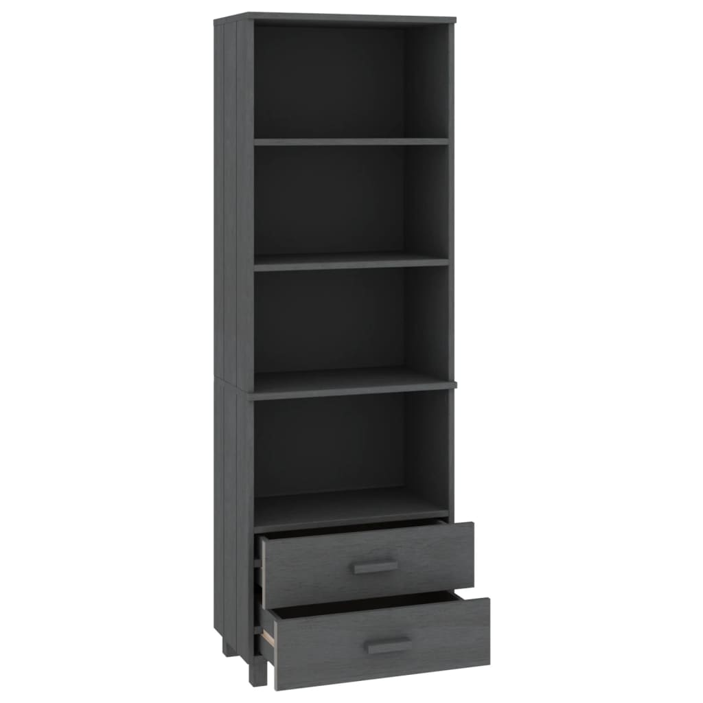 Wooden Bookcase With 2 Drawers And 4 Shelves - Hamar