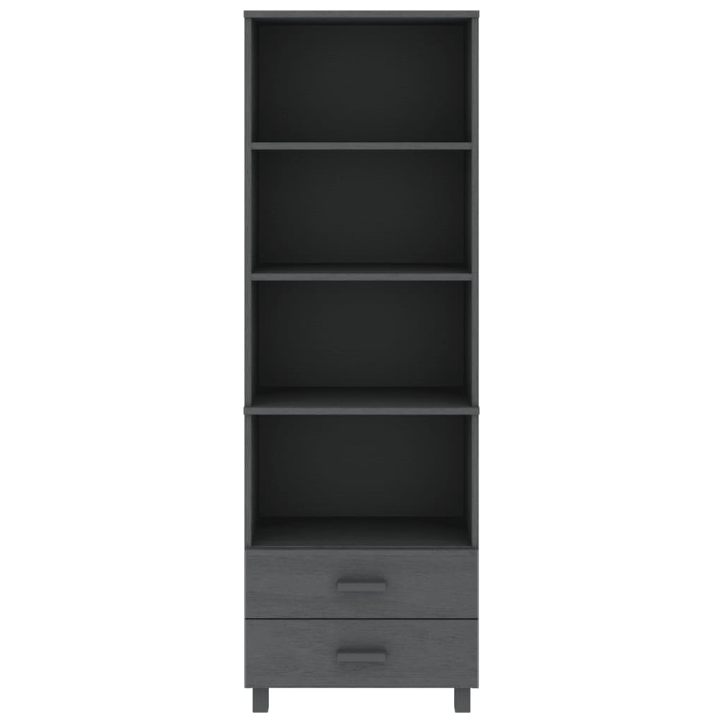Wooden Bookcase With 2 Drawers And 4 Shelves - Hamar