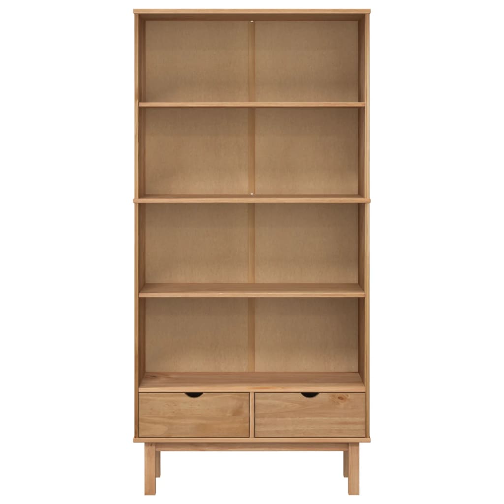 Wooden Bookcase With 2 Drawers And 4 Shelves - Otta