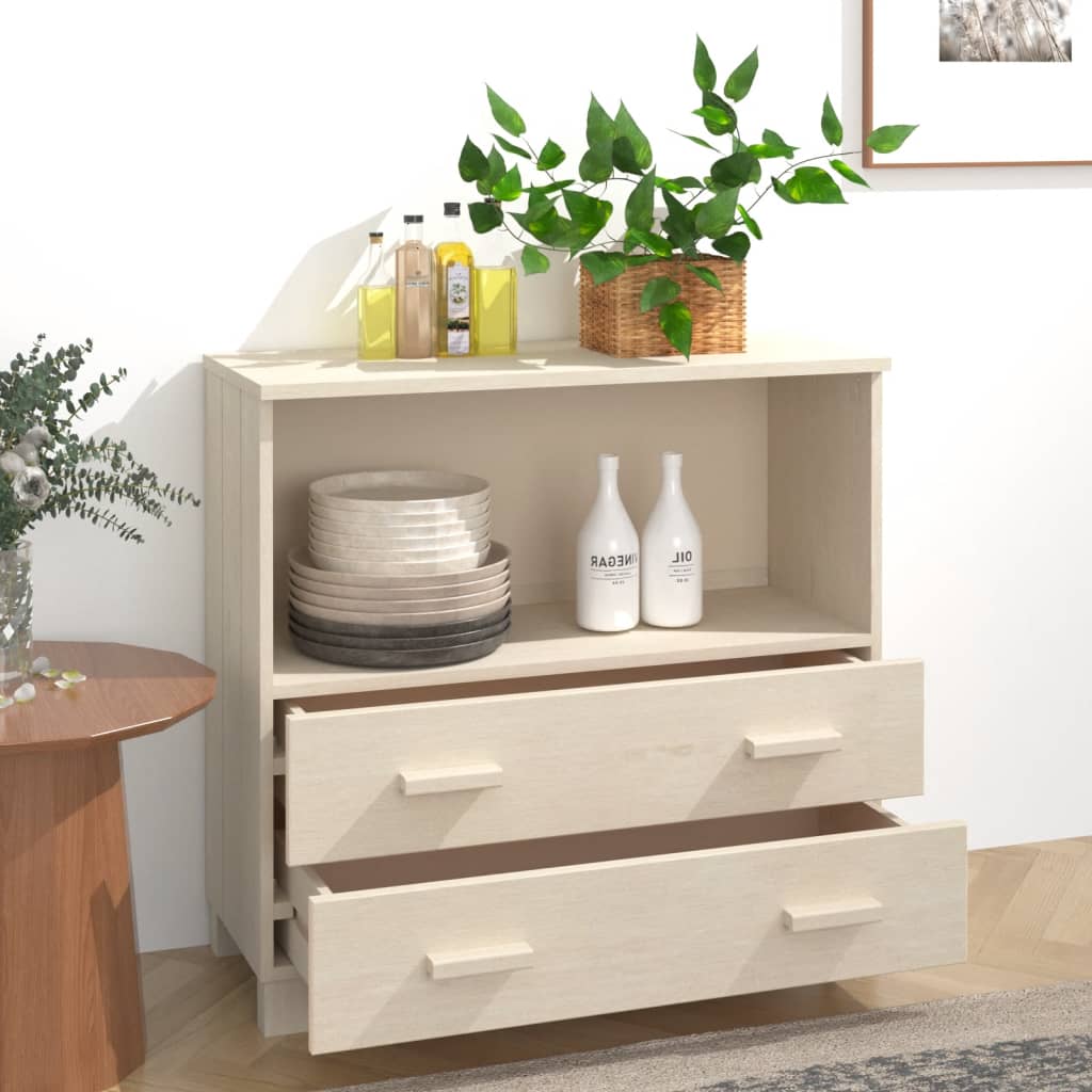 Wooden Bookcase With 2 Drawers And 1 Shelf - Hamar