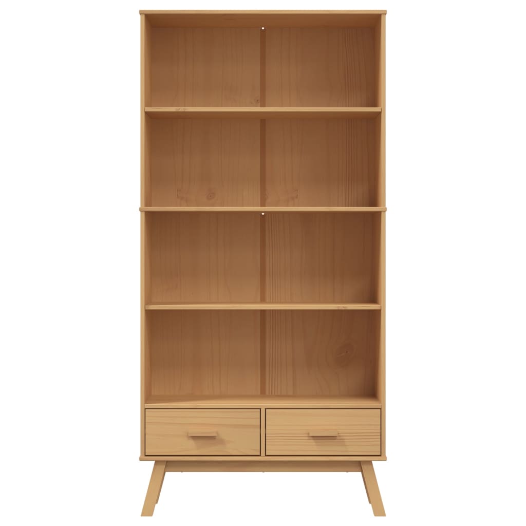 Wooden Bookcase With 2 Drawers - Olden