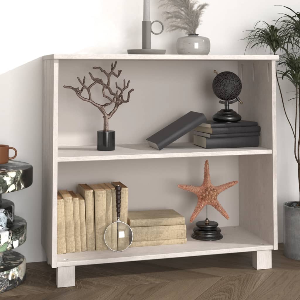 Wooden Bookcase With 2 Shelves - Hamar