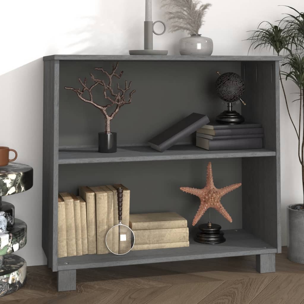 Wooden Bookcase With 2 Shelves - Hamar