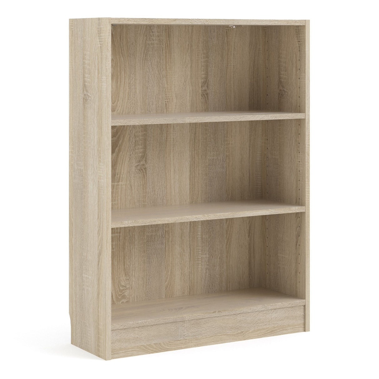 Wooden Bookcase With 2 Shelves Low And Wide - Basic