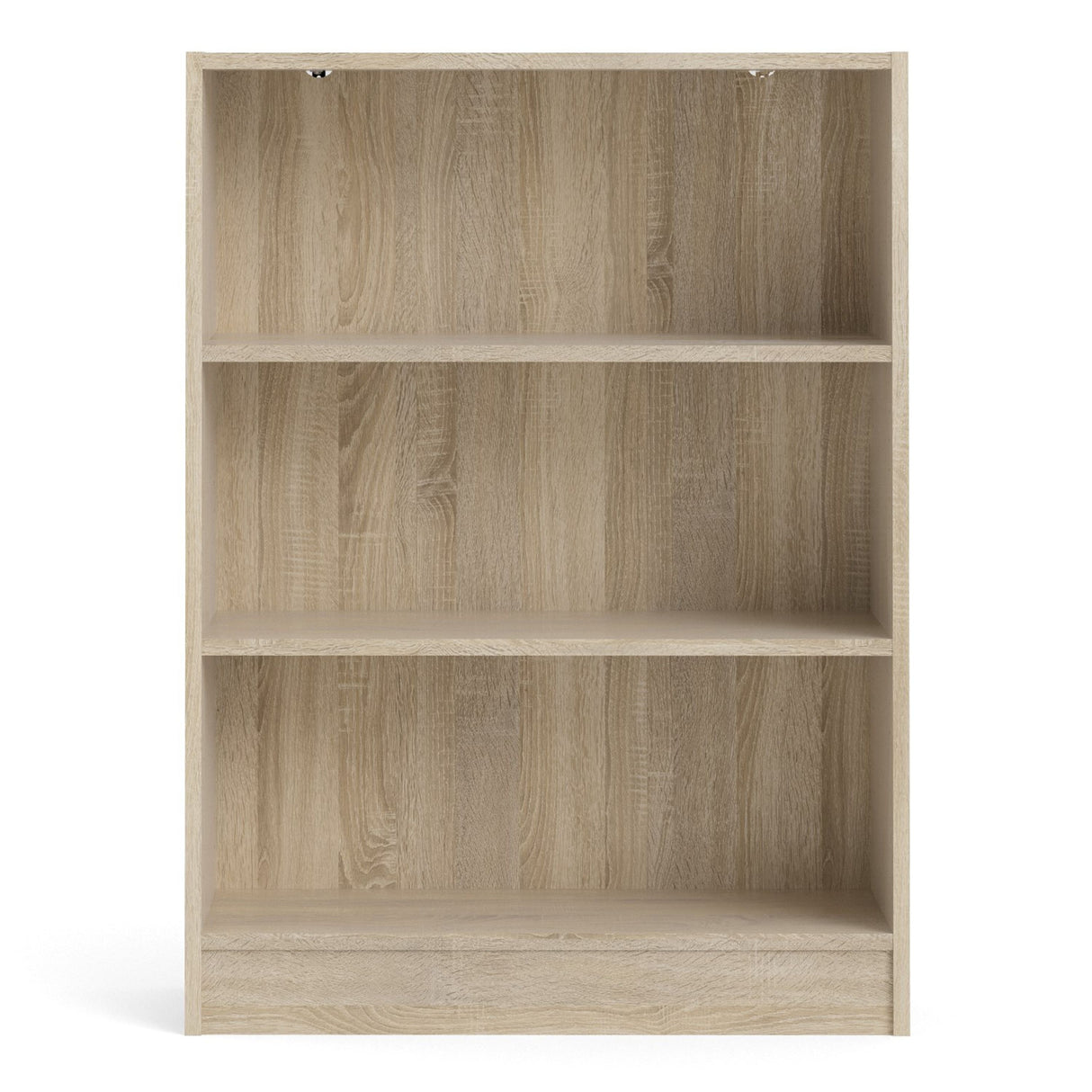 Wooden Bookcase With 2 Shelves Low And Wide - Basic