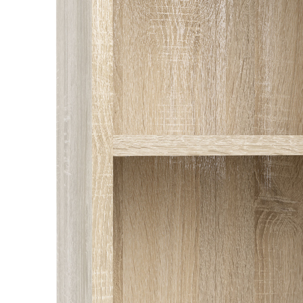 Wooden Bookcase With 2 Shelves Low And Wide - Basic