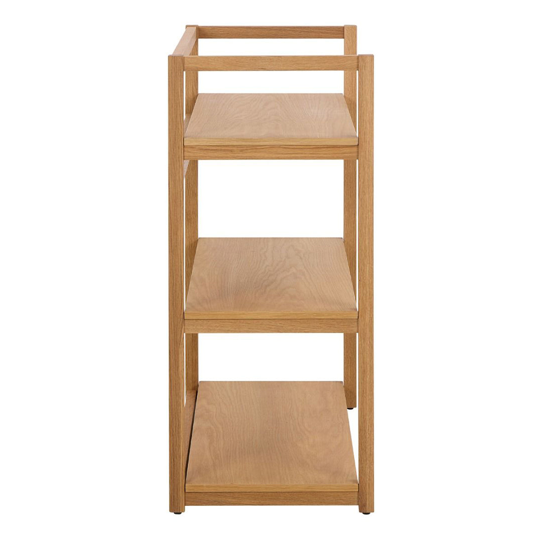 Wooden Bookcase With 3 Shelves Rectangular - Ludza