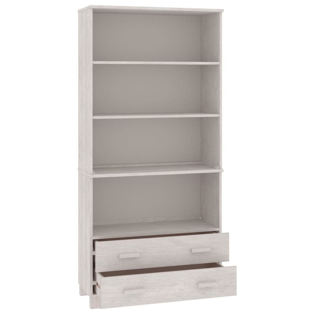 Wooden Bookcase With 4 Shelves And 2 Drawers - Hamar