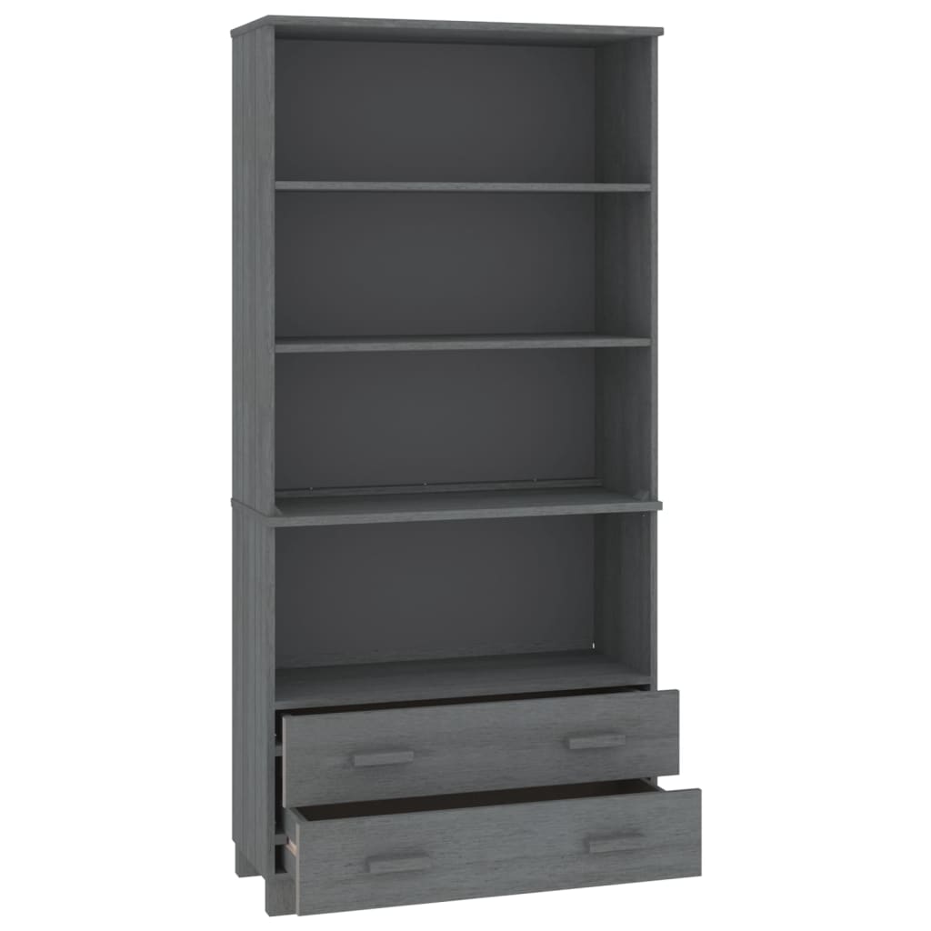 Wooden Bookcase With 4 Shelves And 2 Drawers - Hamar