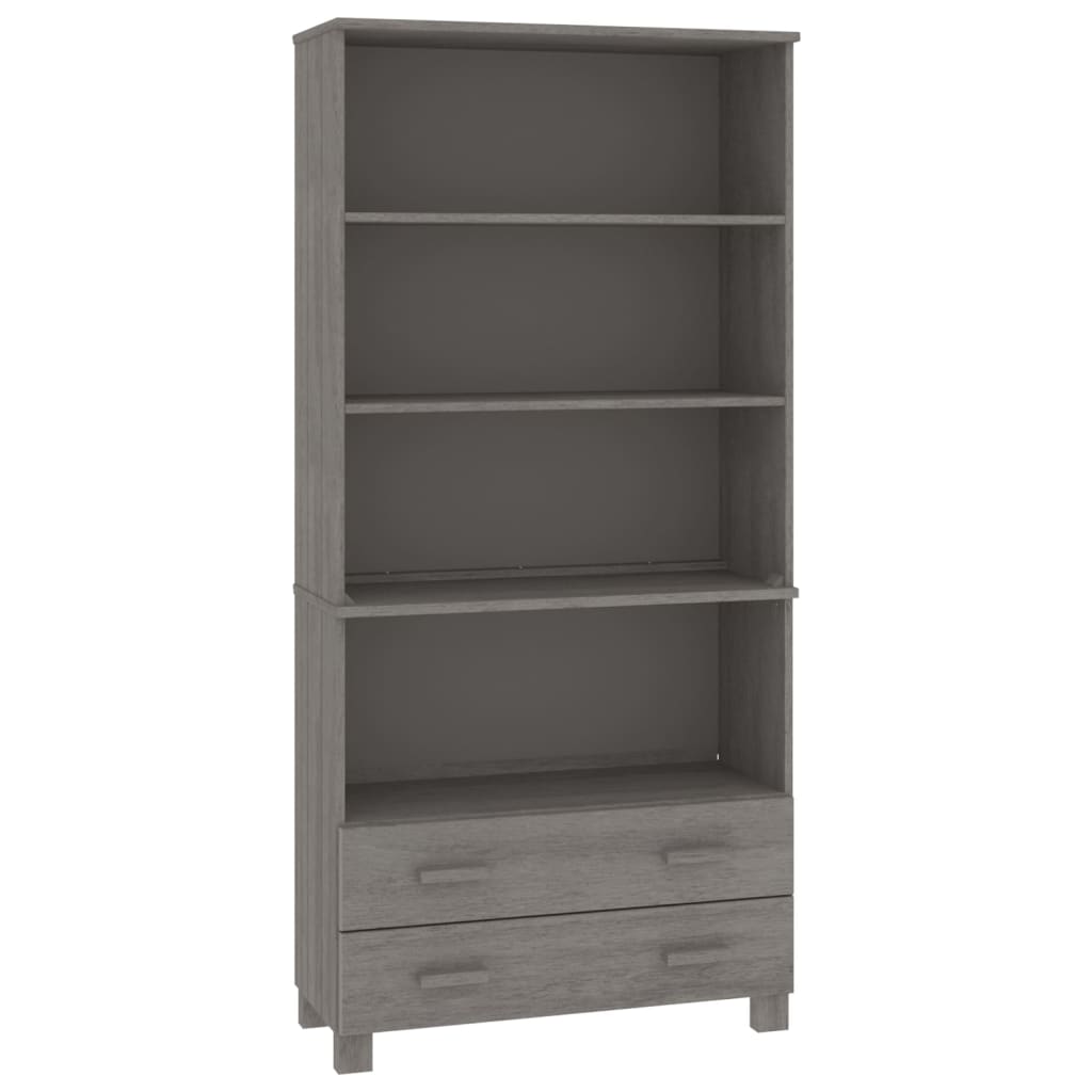 Wooden Bookcase With 4 Shelves And 2 Drawers - Hamar