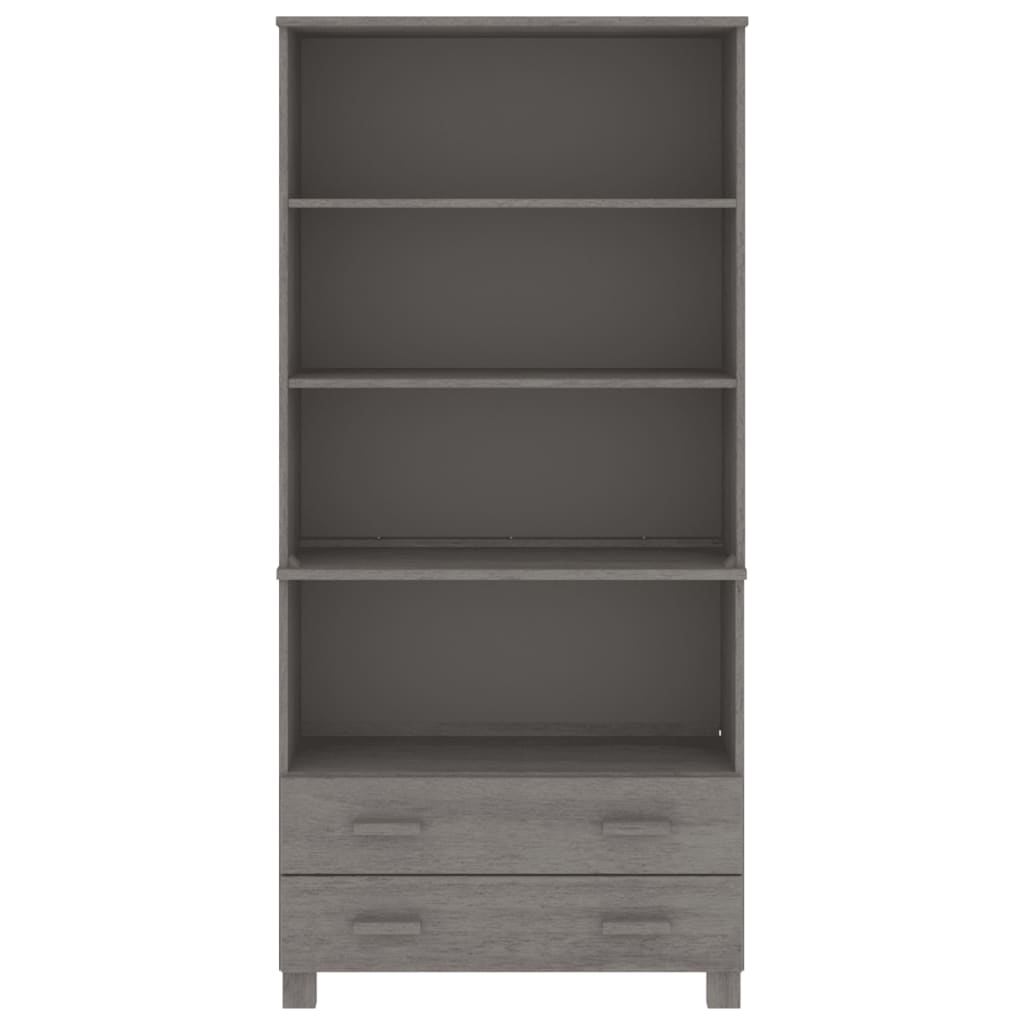 Wooden Bookcase With 4 Shelves And 2 Drawers - Hamar