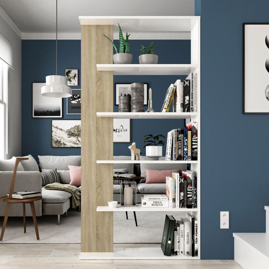 Wooden Bookcase With 5 Shelves - Adel