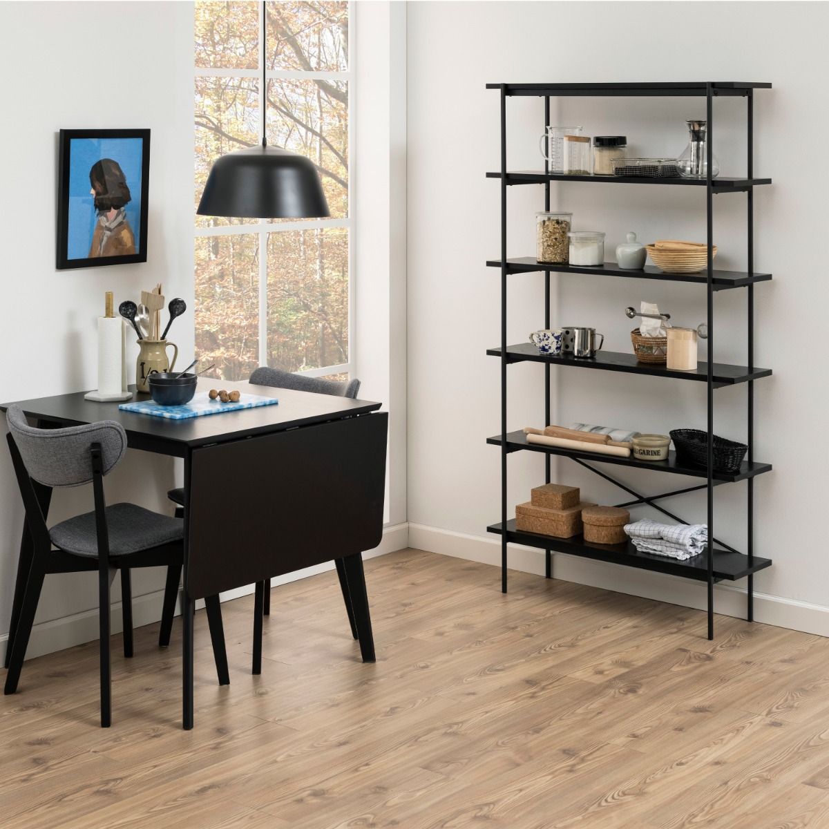 Wooden Bookcase With 5 Shelves - Angus