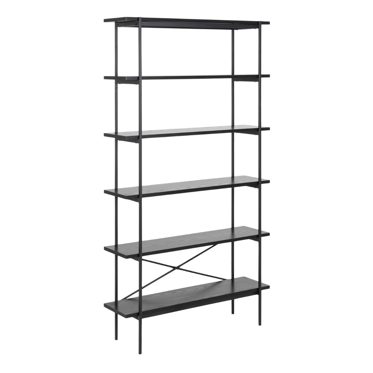 Wooden Bookcase With 5 Shelves - Angus