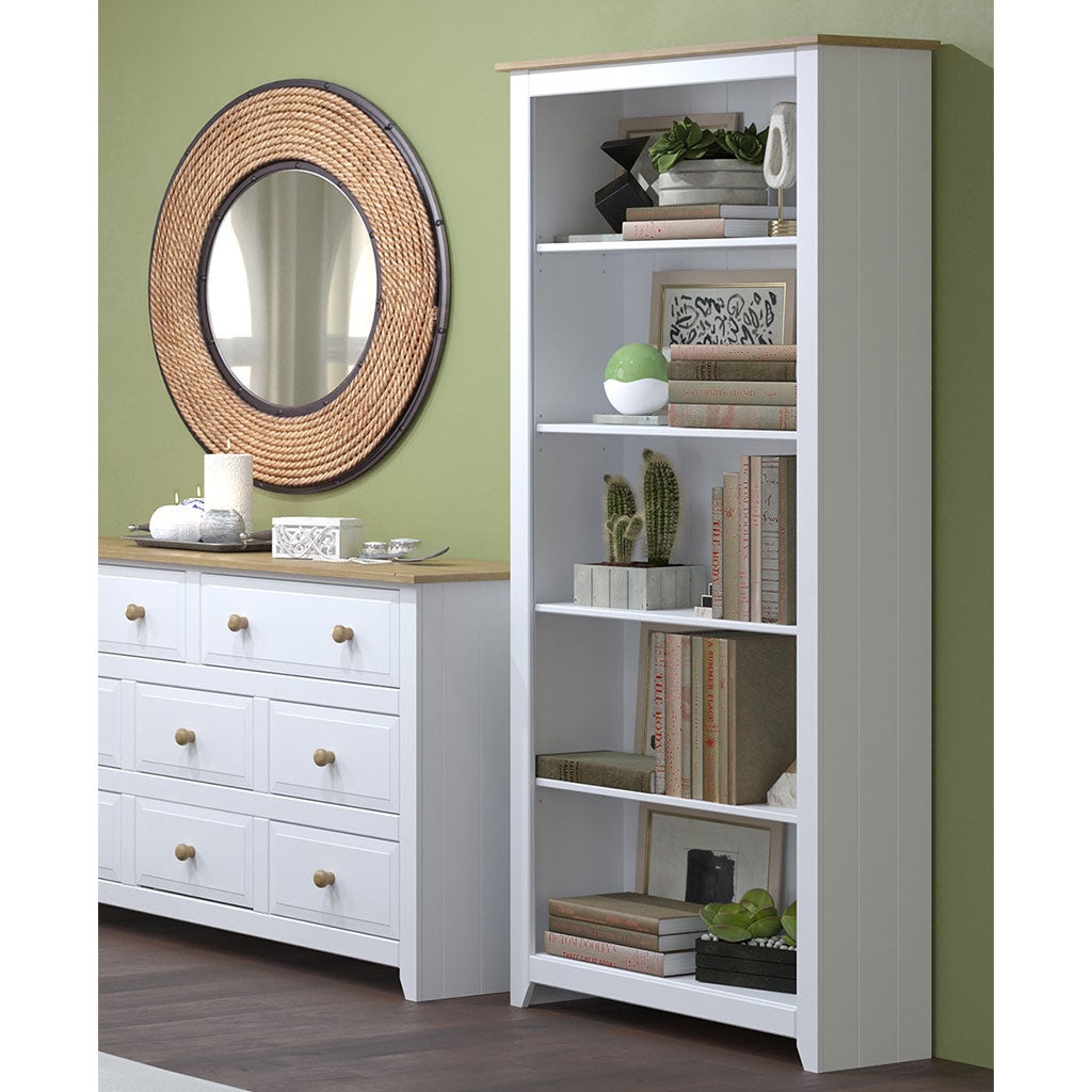 Wooden Bookcase With 5 Shelves - Capri