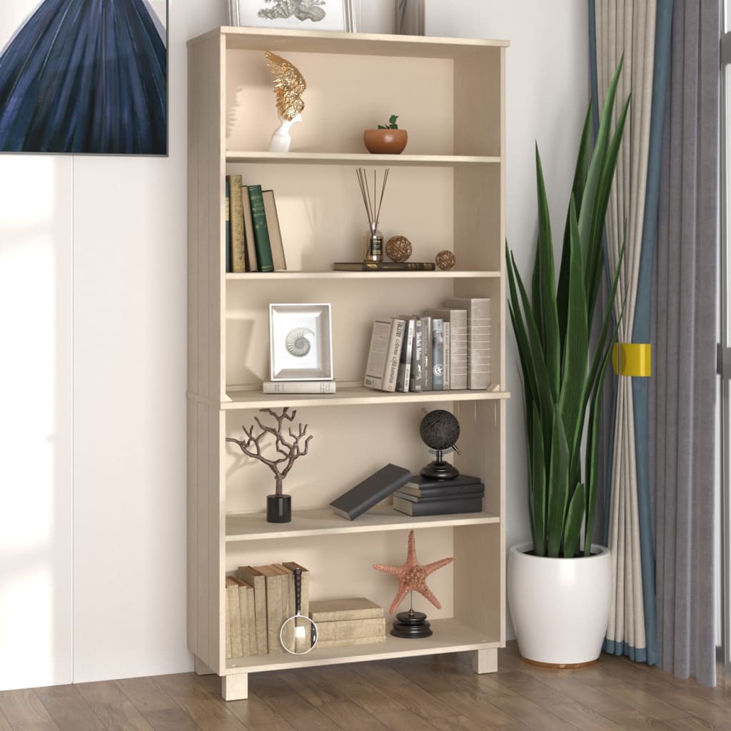 Wooden Bookcase With 5 Shelves - Hamar