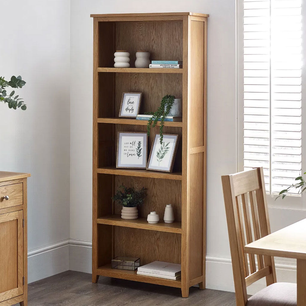 Wooden Bookcase With 5 Shelves - Mallory